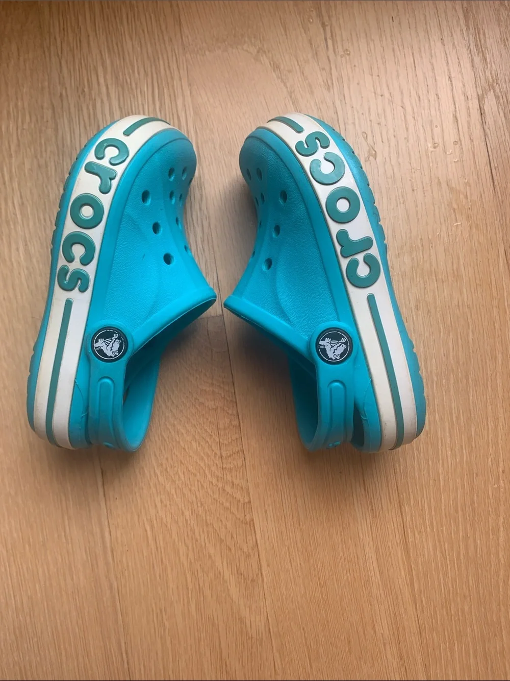 CROCS Kids' Clog in Bright Teal with White Trim